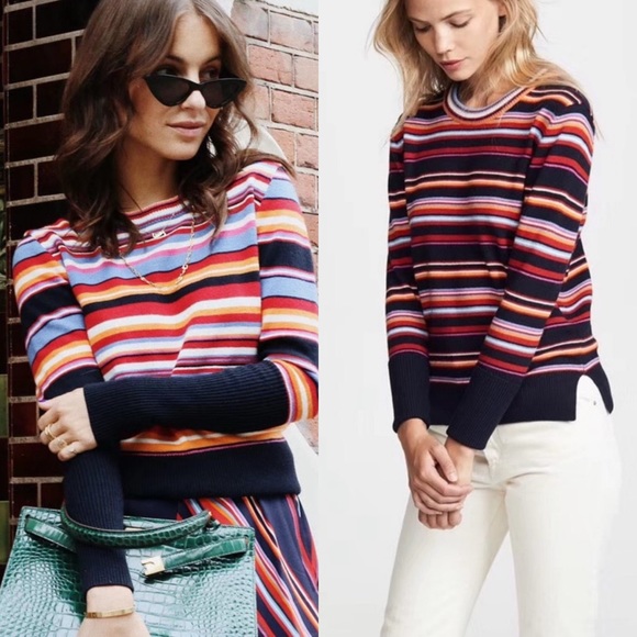 Tory Burch Sweaters - Tory Burch Kit Stripe Scoop Neck Sweater